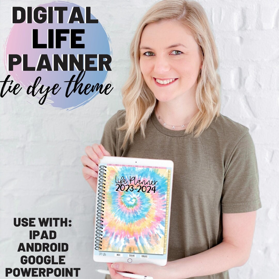 Digital Life Planner Tie Dye Theme 20232024 Ipad, Tablet, Google Tie