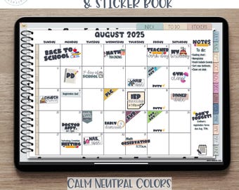 Digital Teacher Planner, Ipad planner, Digital Lesson Planner, Goodnotes Planner, Teacher Digital Planner,  Digital Stickers,  2025-2026