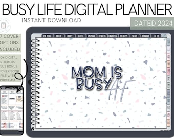 Digital Planner, Digital Planner For Busy Life Moms, Digital Planner 2024, 2024 Digital Planner, GoodNotes Planner, Dated Digital Planner