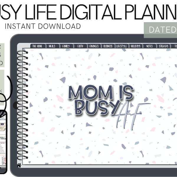 Digital Planner, Digital Planner For Busy Life Moms, Digital Planner 2024, 2024 Digital Planner, GoodNotes Planner, Dated Digital Planner