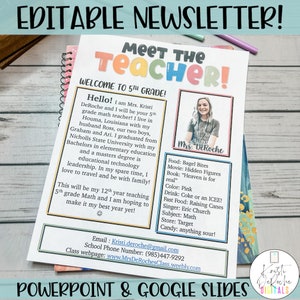Meet The Teacher Newsletter Editable - Back to School - Teacher Newsletter - Open House