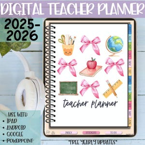 Digital Teacher Planner | Digital Teacher Planner for Goodnotes| 2025-2026 | PORTRAIT digital planner | Notability | Noteshelf | Teacher