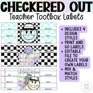 Teacher Toolbox for calm Checkered Classroom Decor Checkered Classroom Theme, Back to School, Elementary Calm Pastel Classroom Decor