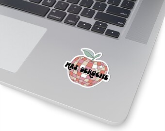 Sticker enseignant rétro personnalisé, nom personnalisé enseignant, cadeau enseignant, agenda enseignant, personnalisation enseignant autocollant bouteille d'eau