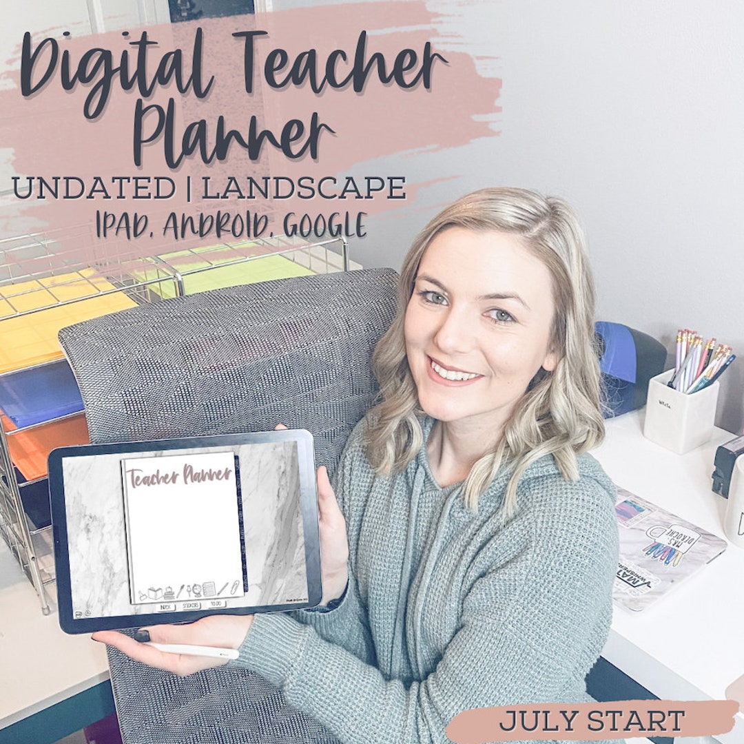 Digital Teacher Planner July Start Digital Planner Undated Etsy