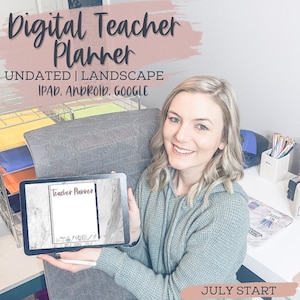 Digital Teacher Planner | July Start Digital Planner  | Undated Digital Planner | Teacher planner for Goodnotes, Teacher planner for ipad