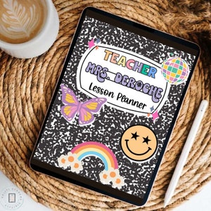 Retro Digital Teacher Planner, ipad planner, Goodnotes planner, Retro Theme, Goodnotes Noteshelf Notability Planner, Back to School, Groovy