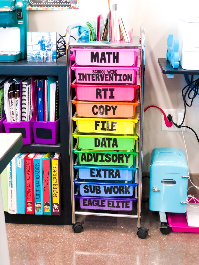 10 Drawer Cart Labels Editable Etsy