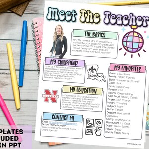 Treffen Sie die Lehrer-Newsletter-Vorlage, bearbeitbarer Newsletter, Schulanfang-Newsletter, Treffen Sie die Lehrernacht