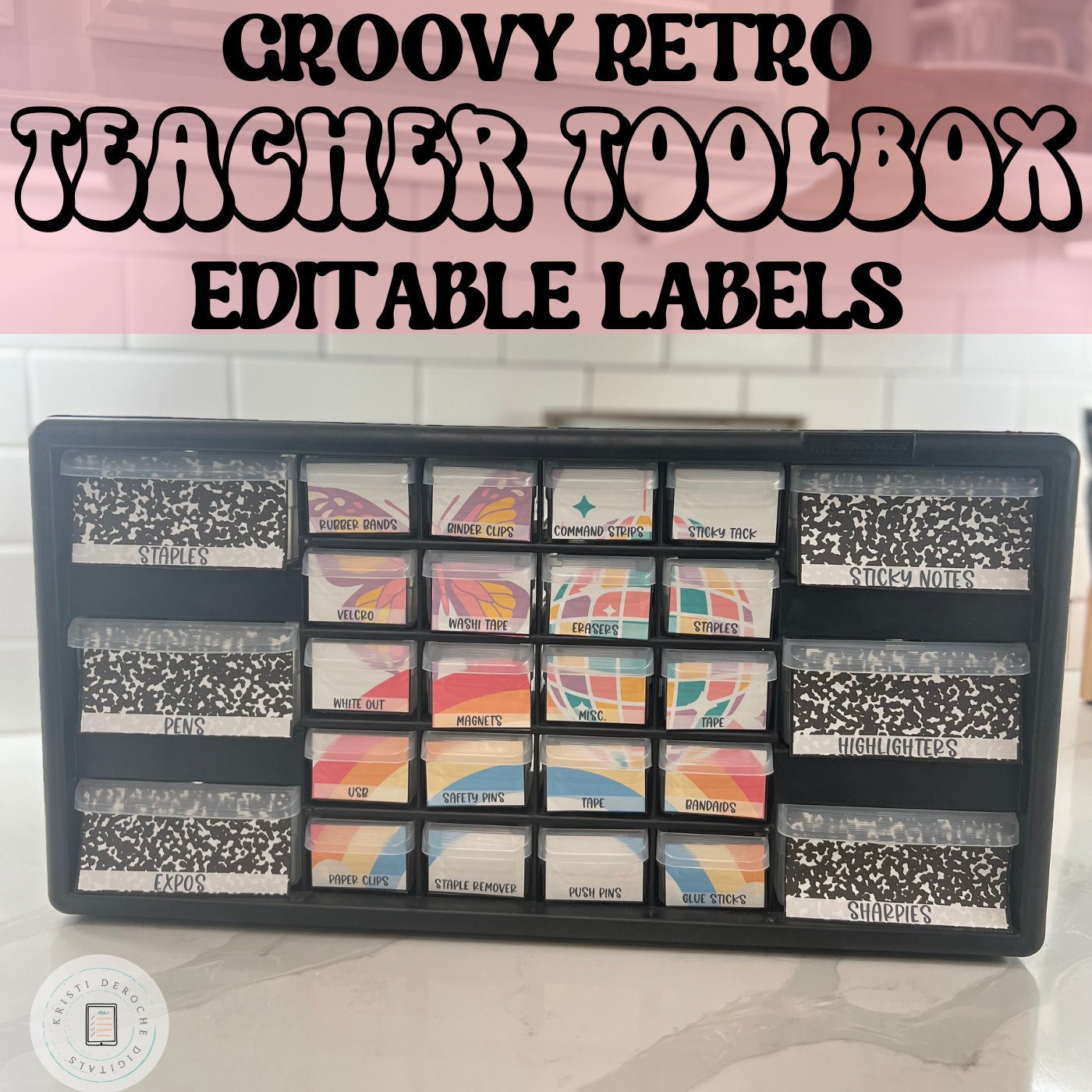 Teacher Toolbox Retro Groovy Classroom Decor Classroom Etsy