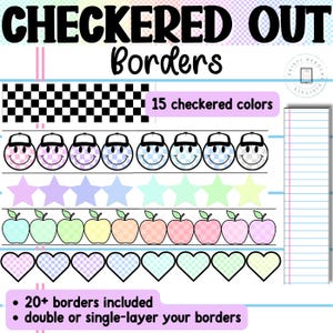 Bulletin Board Borders, Checkered Out Classroom Decor, Classroom Theme, Back to School, Elementary Checkered Classroom Decor