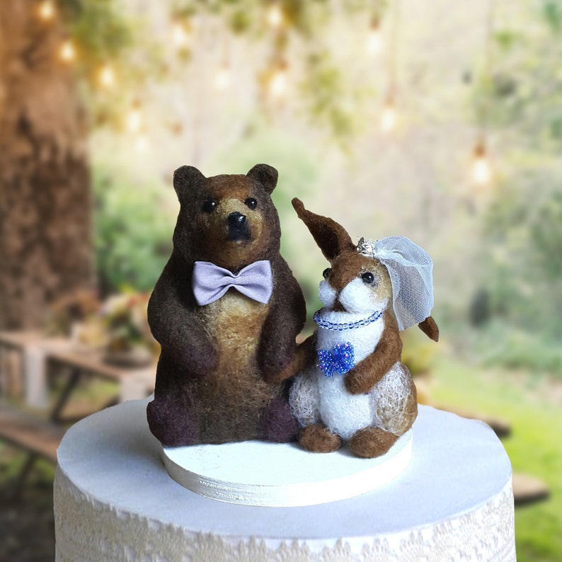 Bear Wedding Cake Topper Animal Cake Topper Rustic Wedding Woodland