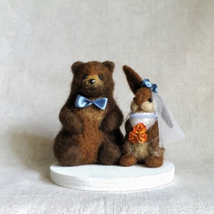 Wedding Cake Topper Love bear and rabbit