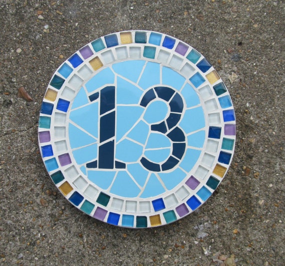 Mosaic house number made to order with variety of sizes Etsy