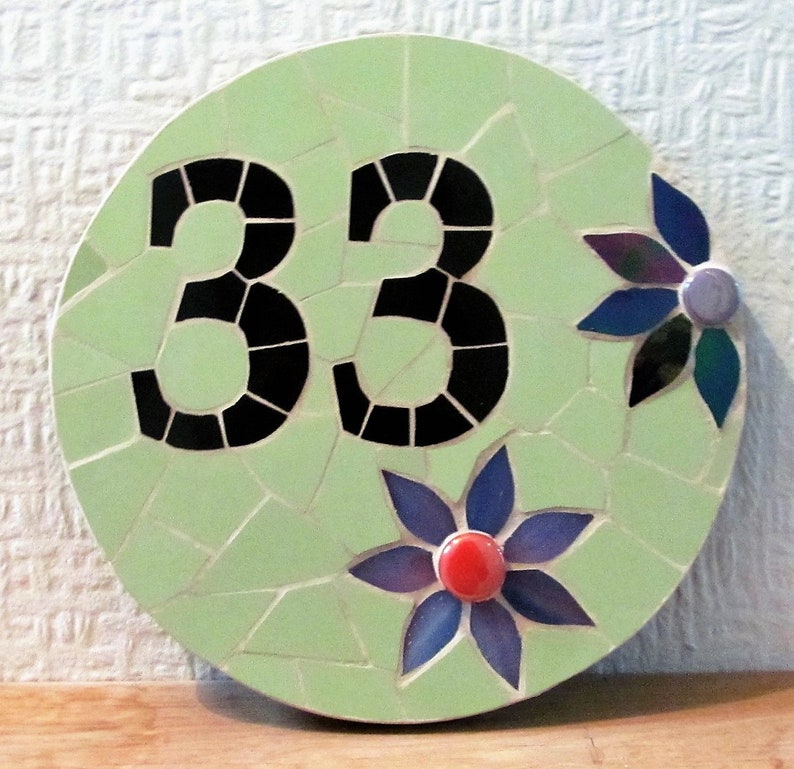 Decorative house number mosaic, made to order image 3