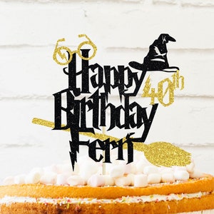 Wizard inspired Cake Topper, glitter topper, magical party, wizard cake topper, magician, cake topper, birthday cake topper, wizard party