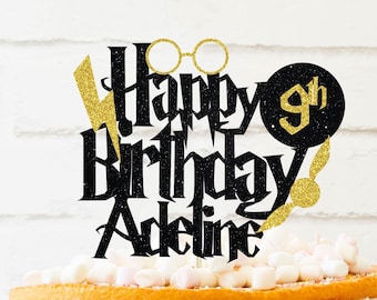 Wizard inspired Cake Topper, glitter topper, magical party, wizard cake topper, magician, cake topper, birthday cake topper, wizard party