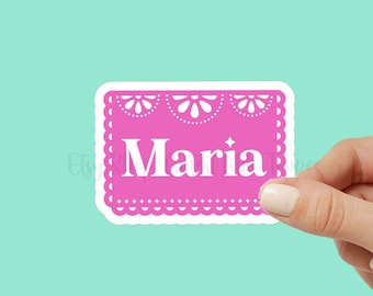 Custom name Sticker, papel picado sticker, hispanic sticker, calcomania, Water Bottle Sticker, Decal Laptop Sticker, funny sticker