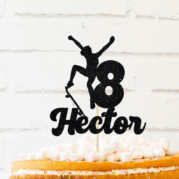 Personalized Skater Cake Topper, birthday cake topper, skater cake topper, Cake Topper, skateboard cake topper, party decor, skateboarding