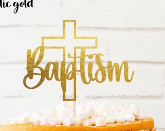 Baptism Cake Topper, Baptism Party Decor, God Bless Cake Topper, First Communion Cake Topper, Baptism decor, Cross Cake Topper, cake charm