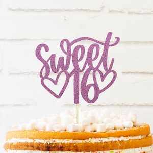 Sweet 16 Cake Topper, happy birthday cake topper, cake topper, quinceanera Cake Topper, 16th birthday, sweet 15, sweet 16, birthday cake
