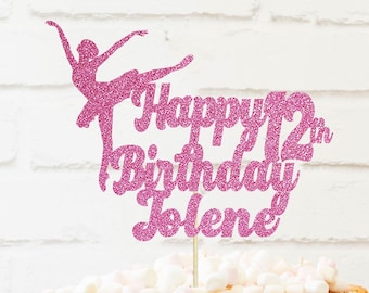Personalized Ballerina Cake Topper, birthday cake topper, ballet cake topper, Name Cake Topper, dancer cake topper, fairy party decor
