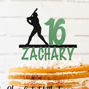 Personalized Baseball Cake Topper, glitter cake topper, baseball, happy birthday topper, sports Cake Topper With Name, Name Cake Topper