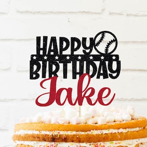 Personalized Baseball Birthday Cake Topper, birthday cake topper, baseball cake topper, Name Cake Topper, sports cake topper, baseball party