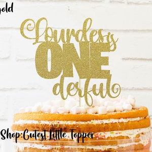 One Derful Cake Topper, Glitter Cake Topper, First Birthday Cake Topper ...