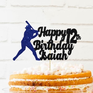 Personalized Baseball Birthday Cake Topper, birthday cake topper, baseball cake topper, Name Cake Topper, sports cake topper, baseball party