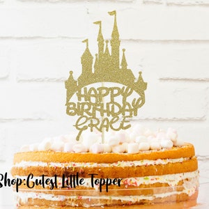 Castle Cake Topper, glitter topper, magical party, princess cake topper, princess party, cake topper, birthday cake topper, disney castle
