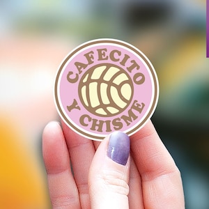 Cafecito y chisme Sticker, Mexican Sticker, kindle sticker, funny Mexican Phrases sticker, Water Bottle Sticker, Mac Decal Laptop Sticker