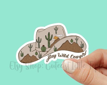Stay wild cowgirl Sticker, cowgirl sticker, funny Sticker, cowboy hat sticker, Water Bottle Sticker, Laptop Sticker kindle, cowboy boots