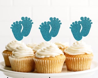 12 baby feet baby shower cupcake Topper, cupcake topper, baby shower cake topper, baby shower ideas, baby shower Topper, babyshower