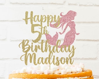 Personalized Mermaid Cake Topper, mermaid cake topper, mermaid party, Birthday Cake Topper With Name, Name Cake Topper, mermaid theme party