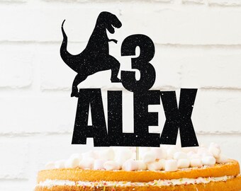 Dinosaur cake topper, t-rex cake topper, dinosaur party, glitter cake topper, dinosaur cake topper, birthday cake topper, Dino party topper