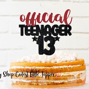 13th Birthday Cake Topper, 13th cake topper, Officially Teenager Cake Topper, birthday, officially a teenager party, teenager, 13th birthday