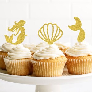 Mermaid Cupcake Topper, mermaid topper, mermaid party, mermaid Birthday Decorations, Party Decorations, cupcake toppers, glitter cake topper