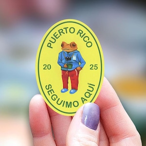 Sapo Puerto Rico Sticker, Water Bottle Sticker, Decal Laptop Sticker, coqui sticker, isla del encanto sticker, seguimo aqui sticker, boricua
