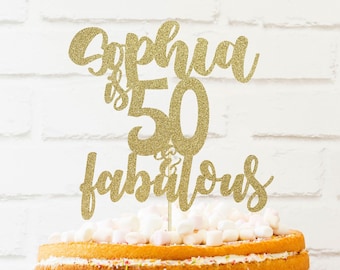 50 and fabulous Cake Topper, 50th birthday cake topper, cake topper, 50 birthday, hello 50 party decor, milestone birthday, 50th cake topper