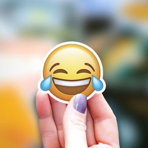 Laughing emoji Sticker, emojis sticker, cool Sticker for kids, Water Bottle Sticker, Mac Decal Laptop Sticker, kindle sticker, kids sticker