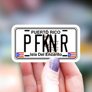 P FKN R license plate sticker, boricua slang sticker, Puerto Rico license plate Sticker, Water Bottle Sticker, Laptop Sticker,kindle sticker