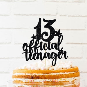 13th Birthday Cake Topper, 13th cake topper, Officially Teenager Cake Topper, birthday, officially a teenager party, teenager, 13th birthday