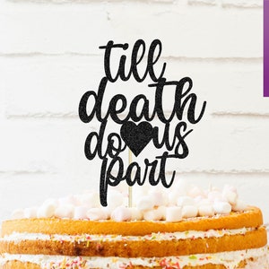 Till death do us part Cake Topper, Happy Halloween, Halloween wedding Cake Topper, Custom Halloween Cake Topper, wedding cake topper
