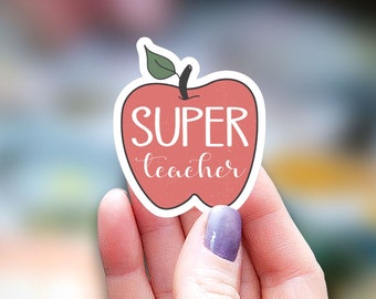 Super teacher Sticker, teacher gift, teacher Sticker, Water Bottle Sticker, teacher Decal Laptop Sticker, planner sticker, teaching sticker