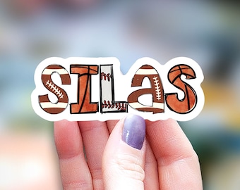 Sports name Sticker, basketball name sticker, name Sticker, Water Bottle Sticker, Decal Laptop Sticker, football name sticker, kids sticker