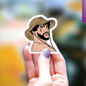 Bad bunny Sticker, kindle sticker, un verano sin ti Sticker, bad bunny decal, planner sticker, Water Bottle Sticker, Decal Laptop Sticker