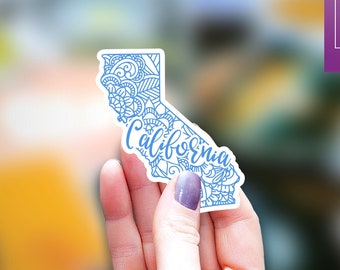 California State mandala Sticker, kindle sticker, states sticker, mandala sticker, funny sticker, Water Bottle Sticker, Decal Laptop Sticker