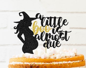 A Little Boo is almost due Cake Topper, baby shower cake topper, halloween cake topper, halloween baby shower,baby shower topper baby shower