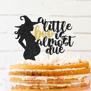 A Little Boo is almost due Cake Topper, baby shower cake topper, halloween cake topper, halloween baby shower,baby shower topper baby shower